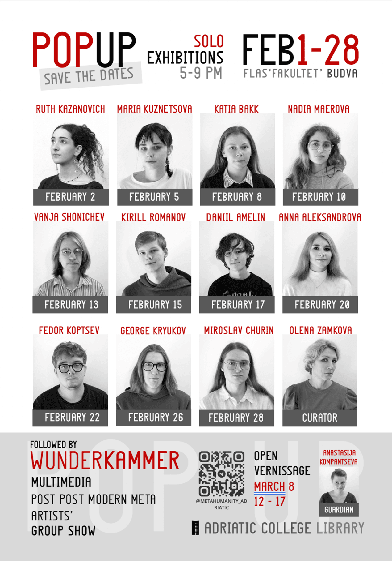 Poster for Popup Exhibitions